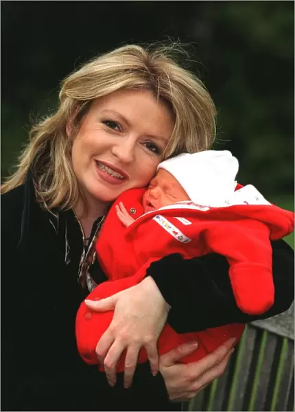 TV presenter caron keating with her new born son gabrielle