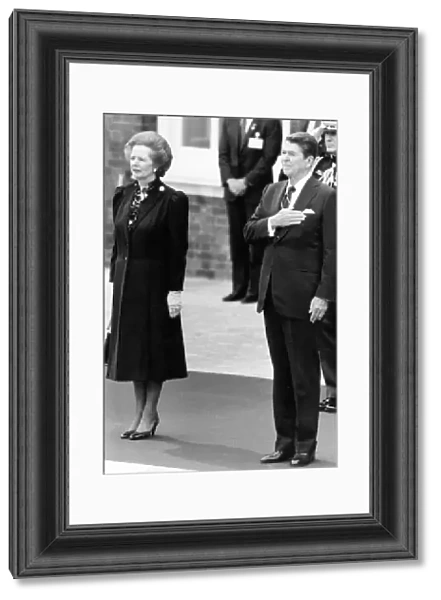 President Ronald Reagan and Prime Minister Margaret Thatcher greeted each other warmley