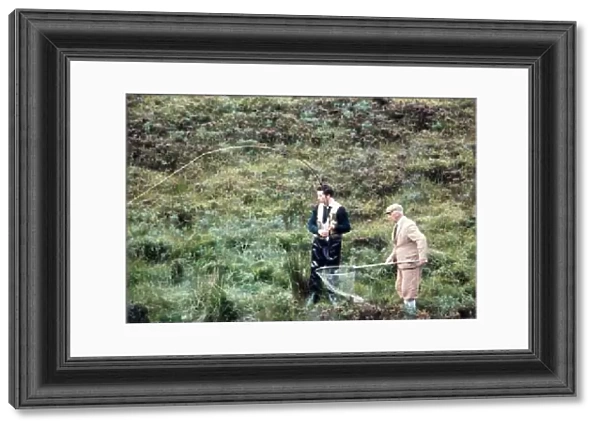 Prince Charles doing a spot of Fishing at Balmoral circa 1979