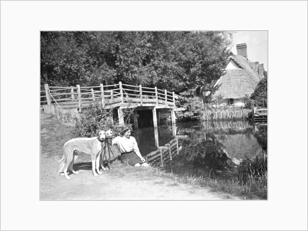 Flatford Mill Suffolk where Constable painted the Haywain East Anglia woman with