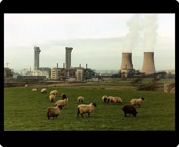 View of Sellafield Nuclear Power plant in Cumbria, Northern England February 1990