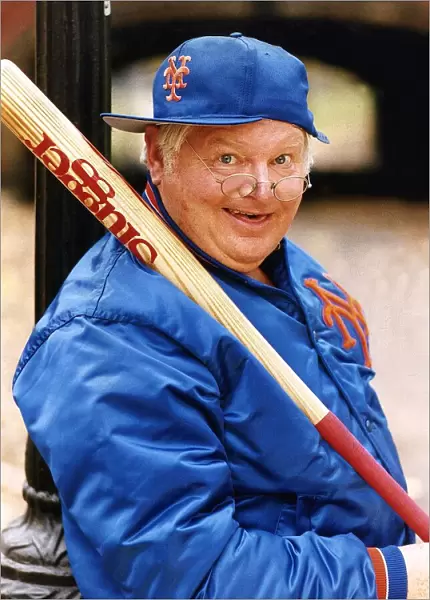 Benny Hill Actor Comedian In A baseball Outfit Holding A Baseball Bat
