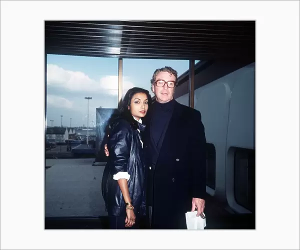 Michael Caine Actor with wife Shakira at LAP Febraury 1984