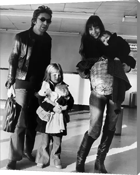 Serge Gainsbourg French composer musician and family 1973 actress wife Jane Birkin