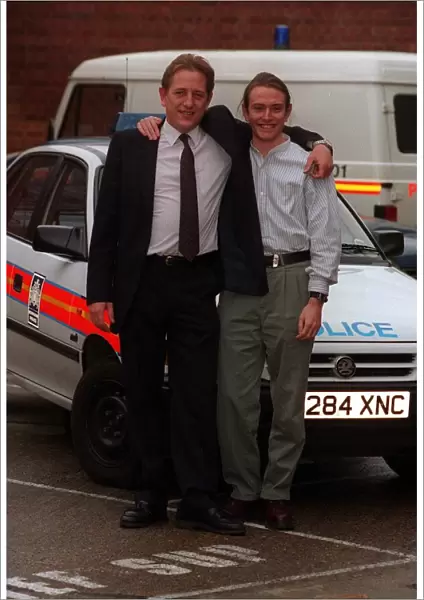 Actor Mark Wingett who stars in The Bill seen here with brother Matthew who has written a