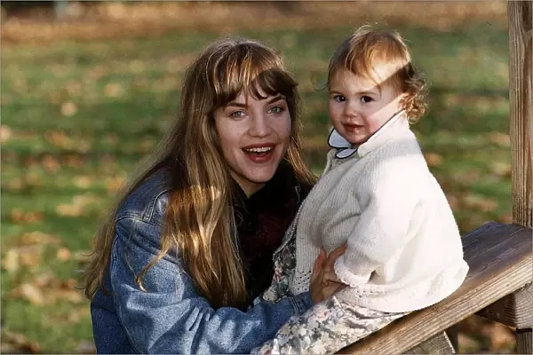 Jennifer Calvert Actress with her 15 month old daughter Georgia