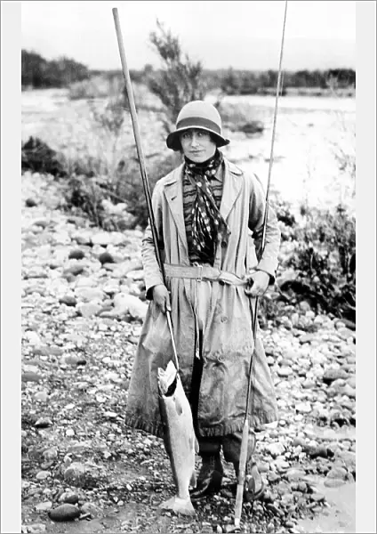 Queen Mother salmon fishing circa 1923