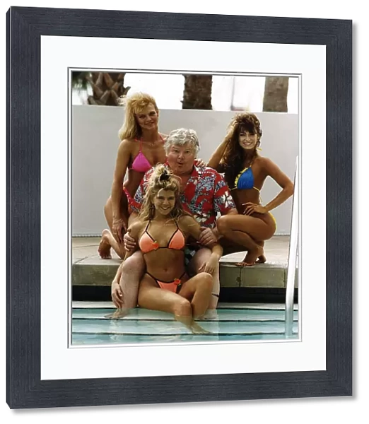 Benny Hill Actor Comedian With His Hills Angels In Their Bikinins At The Side Of A