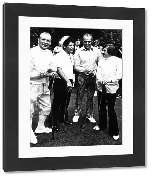 Max Faulkner, Lee Trevino, Sean Connery and Jackie Stewart at Walton Heath Surrey 1972