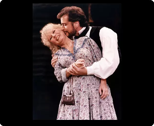 Petula Clark singer actress with Clive Carter actor in a scene from the play Someone Like
