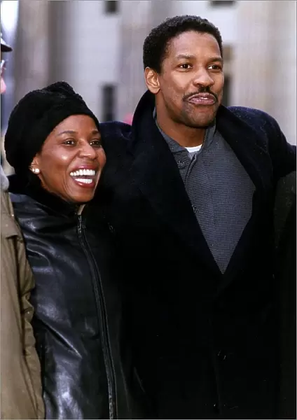 Denzel Washington American Actor out with his wife Pauletta Dbase