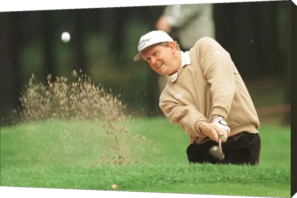 Colin Montgomerie Wentworth World Matchplay 1998 plays out of a greenside bunker