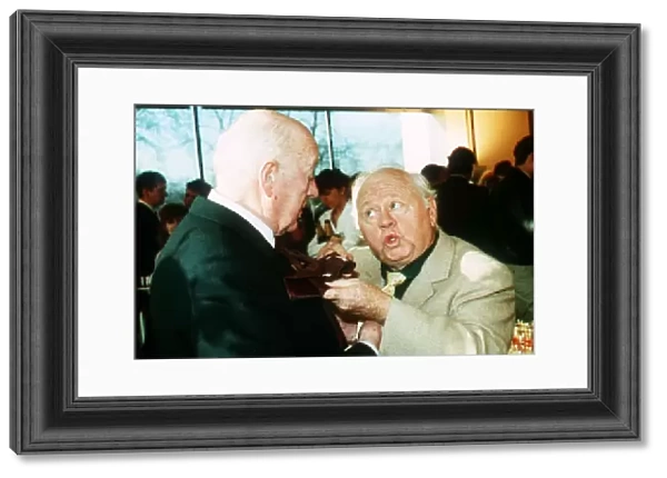 MIckey Rooney Actor with Alec Guinness at the Laurence Olivier Awards January 1989
