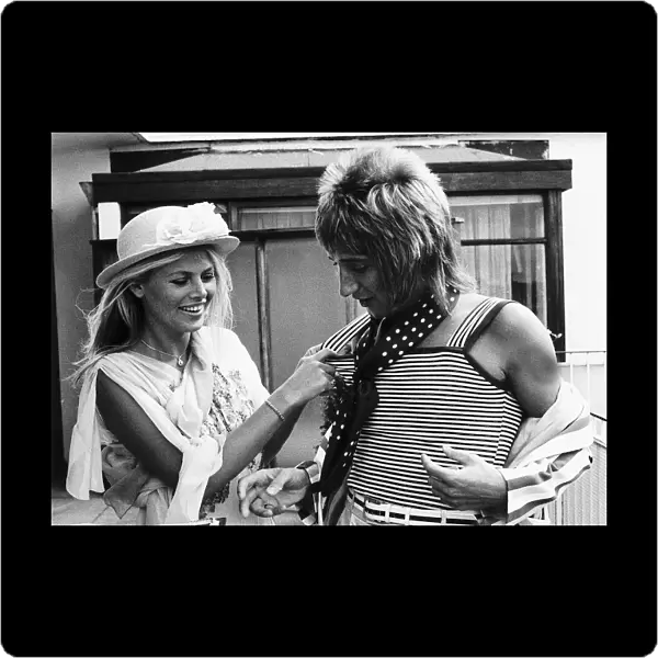 Rod Stewart Rock Singer with Britt Ekland May 1976 Dbase MSI