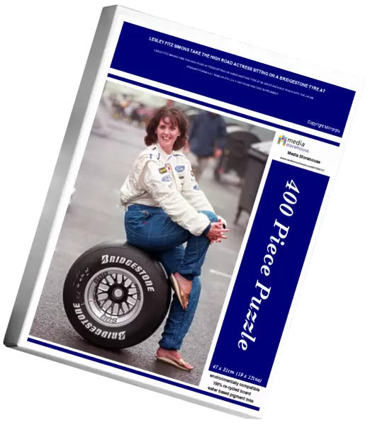 LESLEY FITZ SIMONS TAKE THE HIGH ROAD ACTRESS SITTING ON A BRIDGESTONE TYRE AT