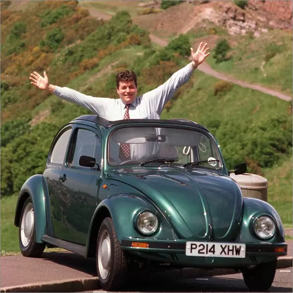 Laurie Stewart with his VW Beetle Volkswagen