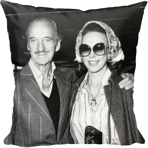 David Niven actor and wife Hjordis at Heathrow Airport en route to New York November 1980
