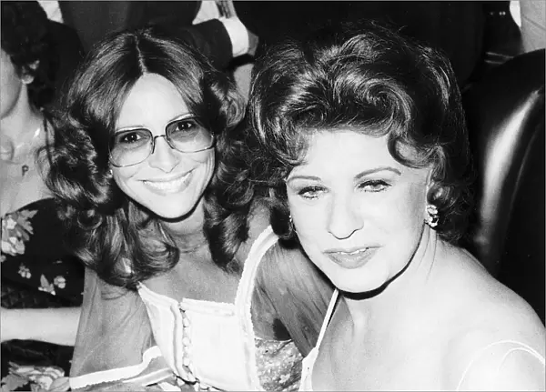Pat Phoenix Actress with Diane Keen at Stringfellows night club August 1980