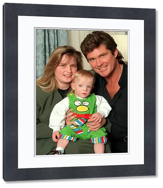 David Hasselhoff Actor with wife and child Pamela Bach and Linford James Brett