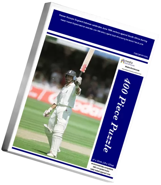 Nasser Hussain England batsman celebrates June 1998 century against South Africa during