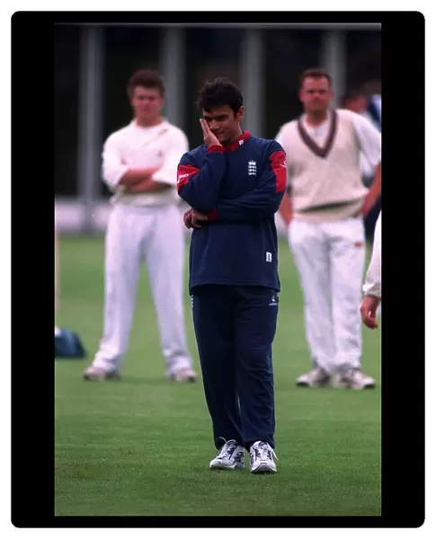 Mark Ramrakash Cricket June 98 England cricketer standing on cricket holding his