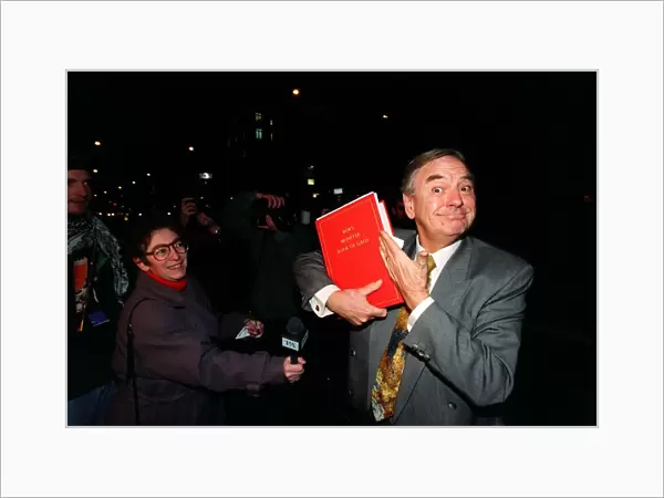 Bob Monkhouse Comedian  /  TV Presenter November 1996. Holding the book of gags that