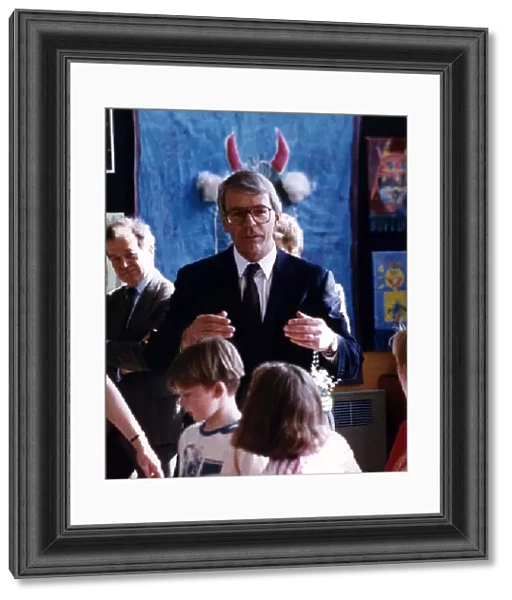 John Major Prime Minister with children during election campaign 1992