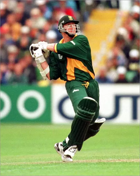 Lance Klusener of South Africa June 1999 drives the winning runs during