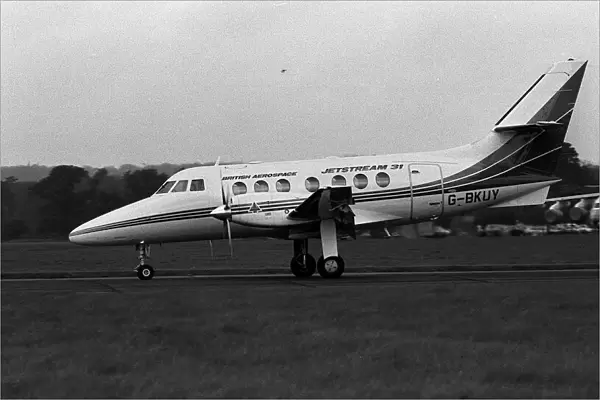 Aircraft British Aerospace BAe Jetstream May 1987 taxies out for a flight from BAe