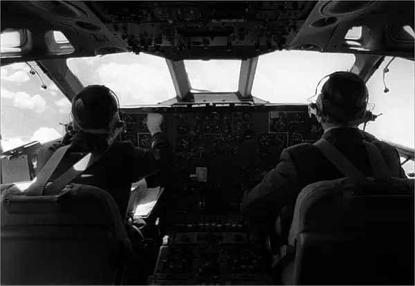 Aircraft Vickers VC10 Cockpit March 1967 Pilot and co-pilot in the cockpit of an
