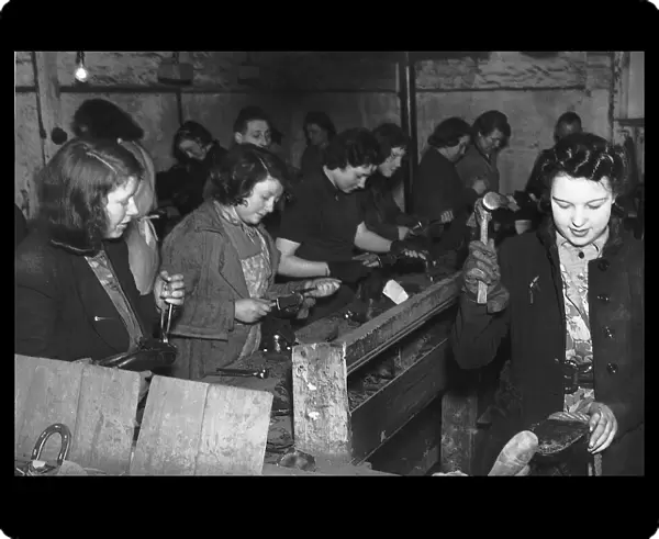 Women Shoemakers during WW2 in England as part of the war effort
