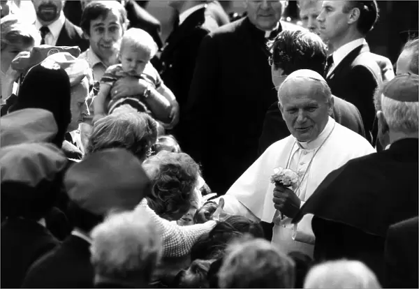 Pope John Paul II visits Britain May 1982 The pope is greeted by