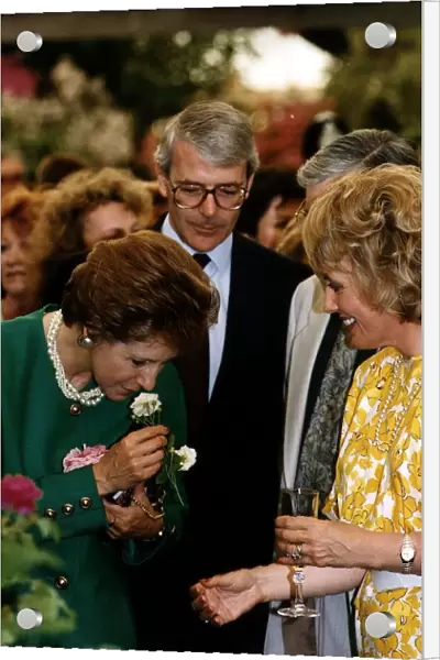 Norma Major wife of John Major MP with Esther Rantzen TV presenter Circa June 1992