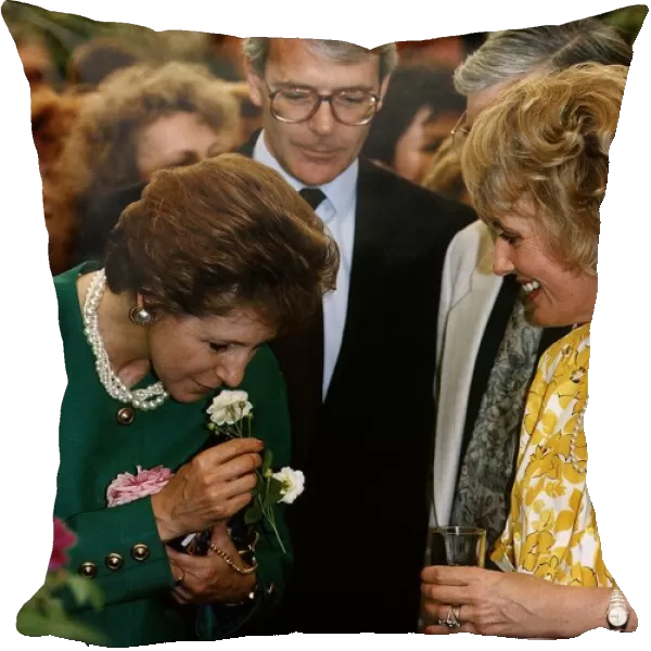 Norma Major wife of John Major MP with Esther Rantzen TV presenter Circa June 1992