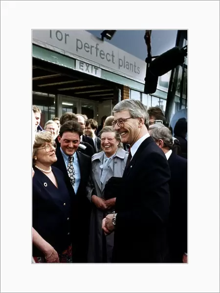 John Major Prime Minister meets people at The Perfect Plant on his York trip