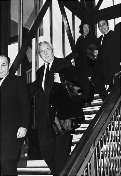 Harold Wilson MP former Prime Minister Leader of the Opposition at Heathrow Airport 1972