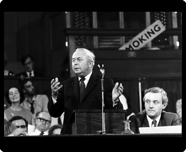 Harold Wilson former Prime Minister addresses the Boiler Makers Union Confrence 1972