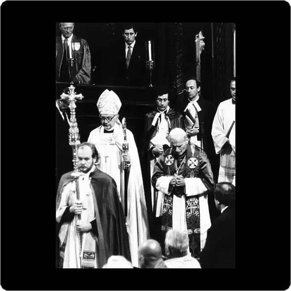 Pope John Paul II and the Archbishop of Canterbury 1982 at special service in