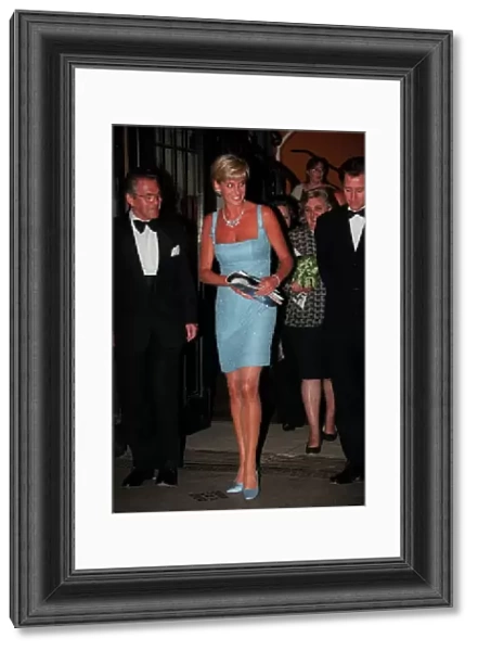 Princess Diana at the Royal Albert Hall to attend a gala performance of Derek Deane