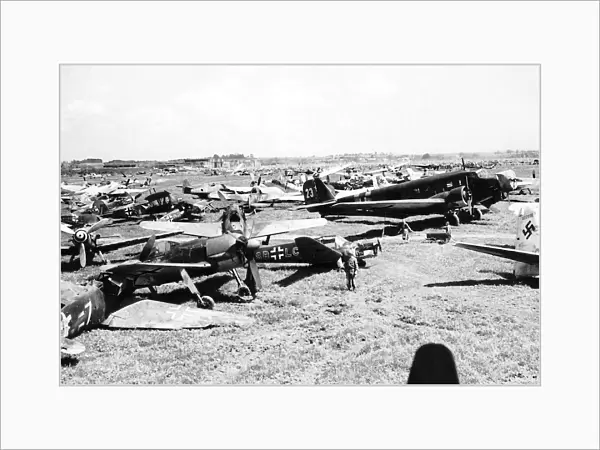 WW2 Luftwaffe Aerodrome May 1945 The end of the Luftwaffe Aeroplanes at Bad Abling