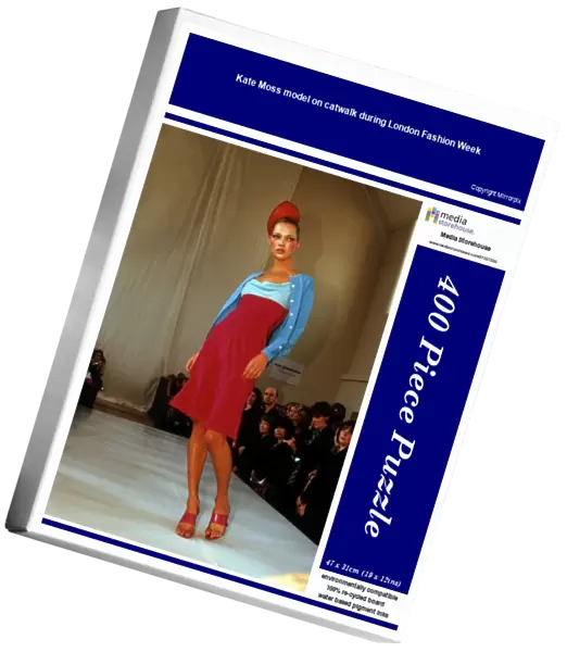 Kate Moss model on catwalk during London Fashion Week