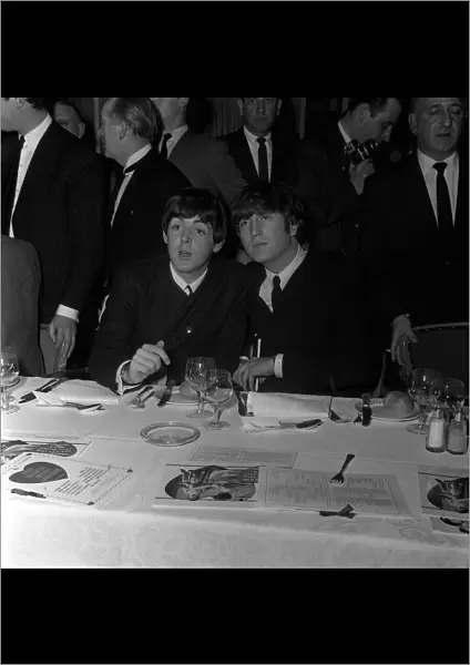 Paul McCartney and John Lennon at the Variety Club Awards, Dorchester Hotel, London