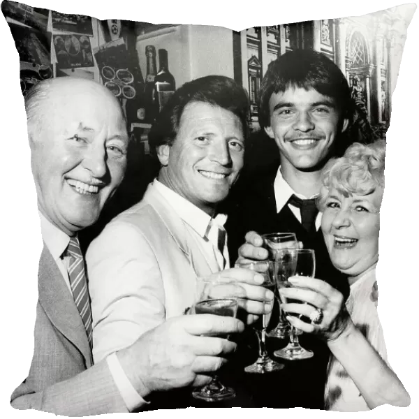 Johnny Briggs actor 2nd left who stars in Coronation Street with his co stars Bill