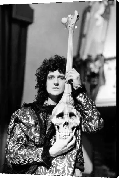 Brian May of the Queen Rock Group during the filming of 'Its A Hard Life'