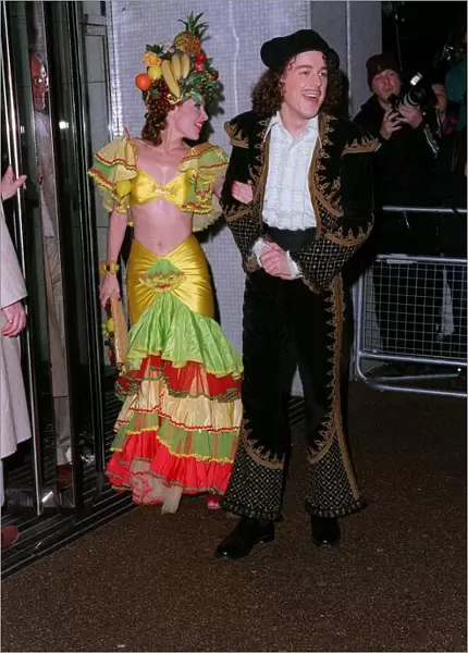 Alan Davis actor  /  comedian December 1998, with his girlfriend dressed as a matedor