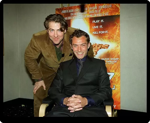 Jonathan Ross April 1999 TV presenter with Jude Law actor at Warner West End Cinema
