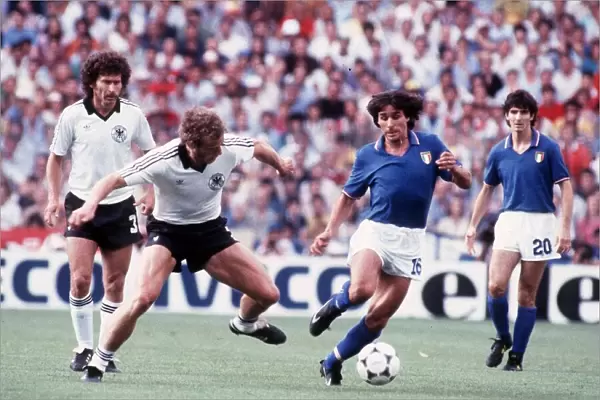Italy v West Germany World Cup 1982 football Briegel, Conti, Breitner, Rossi
