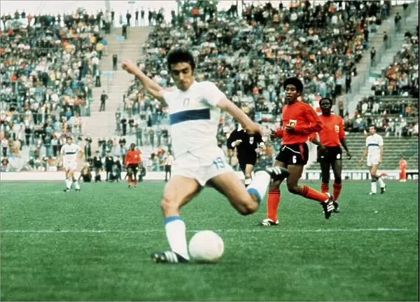Italy versus Haiti World Cup 1974 Anastasi shoots