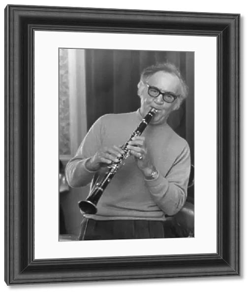 American clarinetist Benny Goodman seen here rehearsing for a Albert Hall concert at