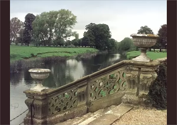 View of the river from Charlecote Park, Warwickshire, gardens